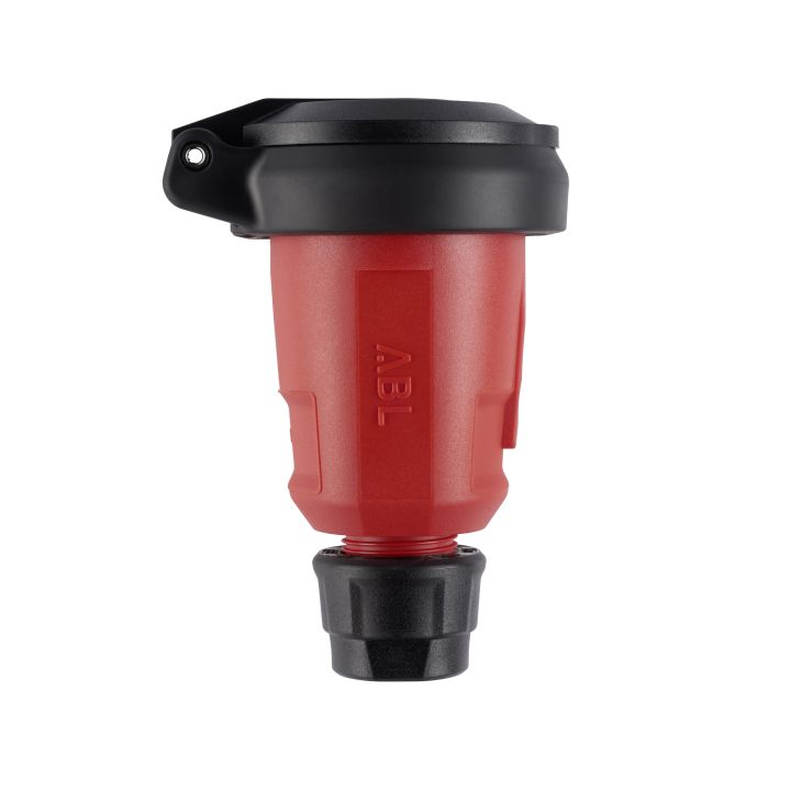 Stekkers, schakelaars en stopcontacten - ABL - Hightech koppelstekker, Elamide, rood, met zelfsl. klapdeksel, IP54 - 100000096