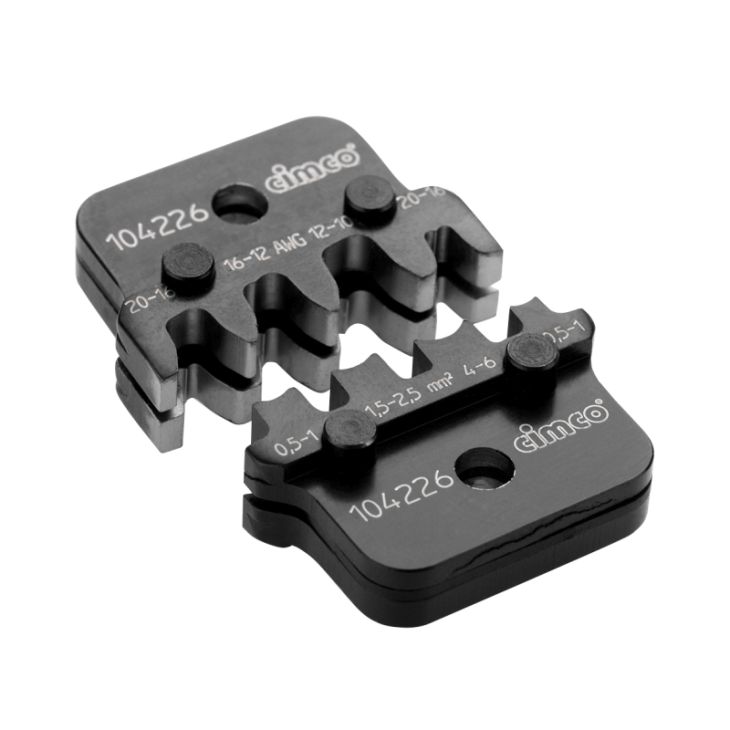 Gereedschap en beschermingsmateriaal - Cimco - Inzetstuk voor systeemperstang 104220 voor niet-geïsoleerde platte stekker voor isolatie met overlappende krimprolpersing 0,5 mm2 - 6 mm2 - 104226