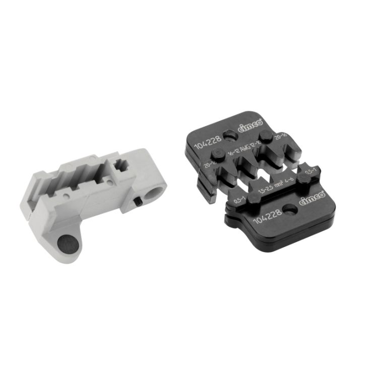 Gereedschap en beschermingsmateriaal - Cimco - Inzetstuk voor systeemperstang 104220 voor niet-geïsoleerde platte stekker voor isolatie met B-Crimp rolpersing 0,5 mm2 - 6 mm2 - 104228