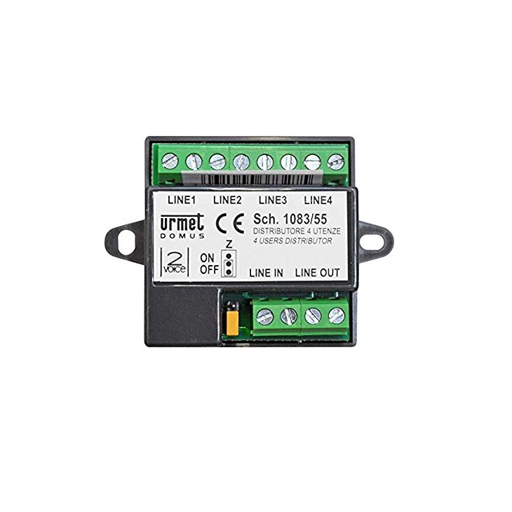 Deurcommunicatie en toegangscontrole - Urmet - 2Voice videoverdeler 1 In / 4 Out - 1083/55