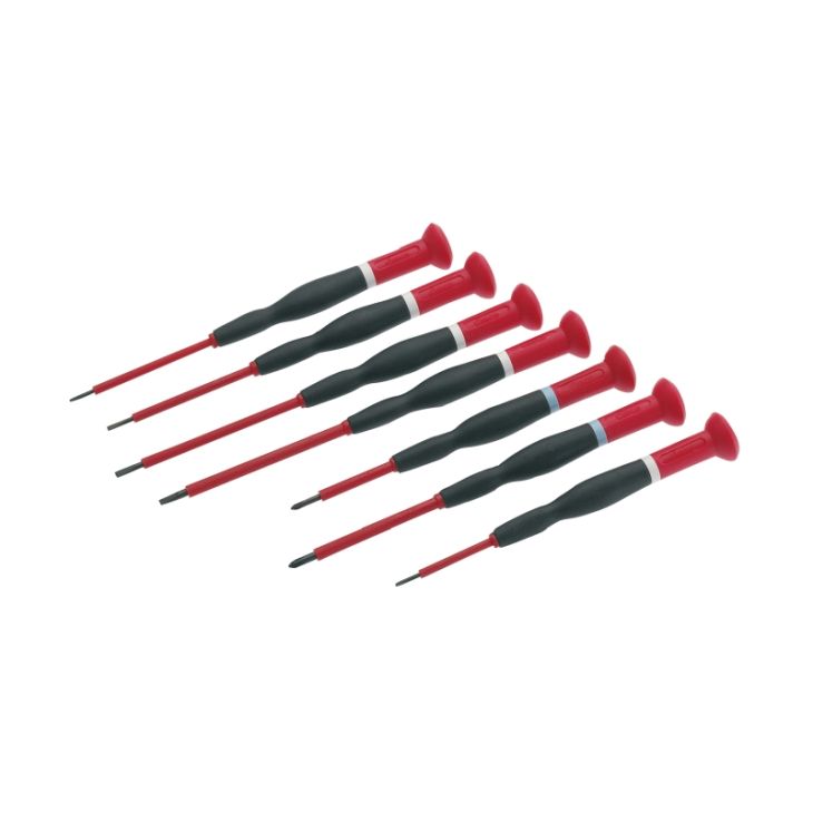Gereedschap en beschermingsmateriaal - Cimco - Precisieschroevendraaier-Set 1000V VDE, Sleuf en PH, 7-delig - 112050