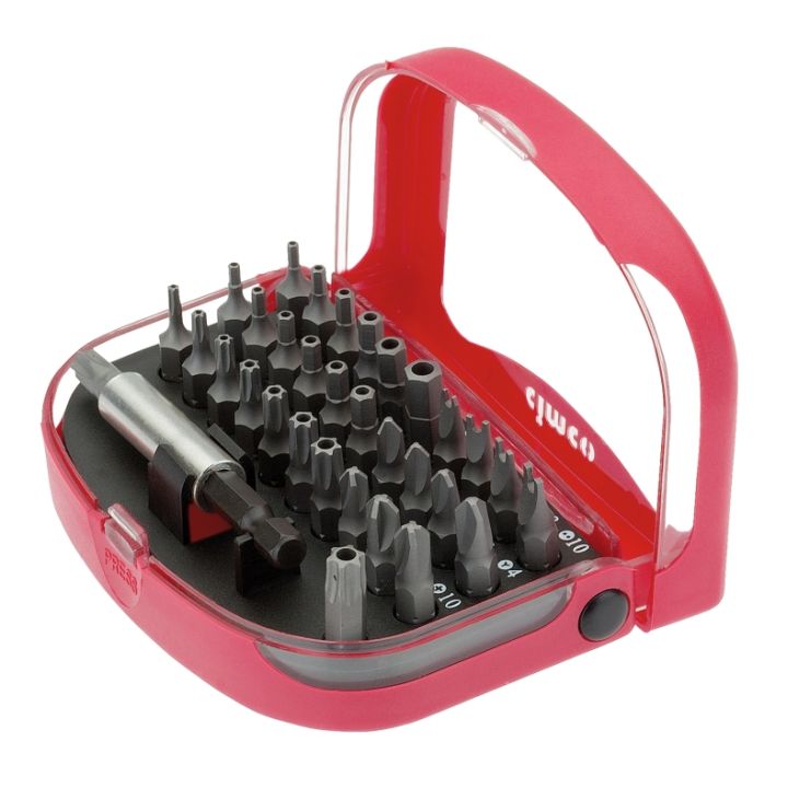 Gereedschap en beschermingsmateriaal - Cimco - Bit Set Special met Boorgat, 33-delig - 114599