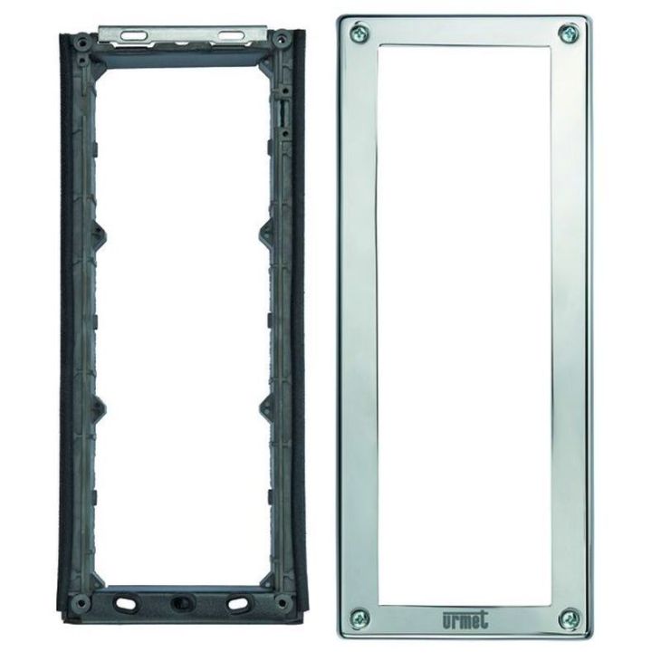 Communication de porte et contrôle d'accès - Urmet - CADRE+ PORTE MODULE 3 MOD. SINTHESI STEEL - 1158/63