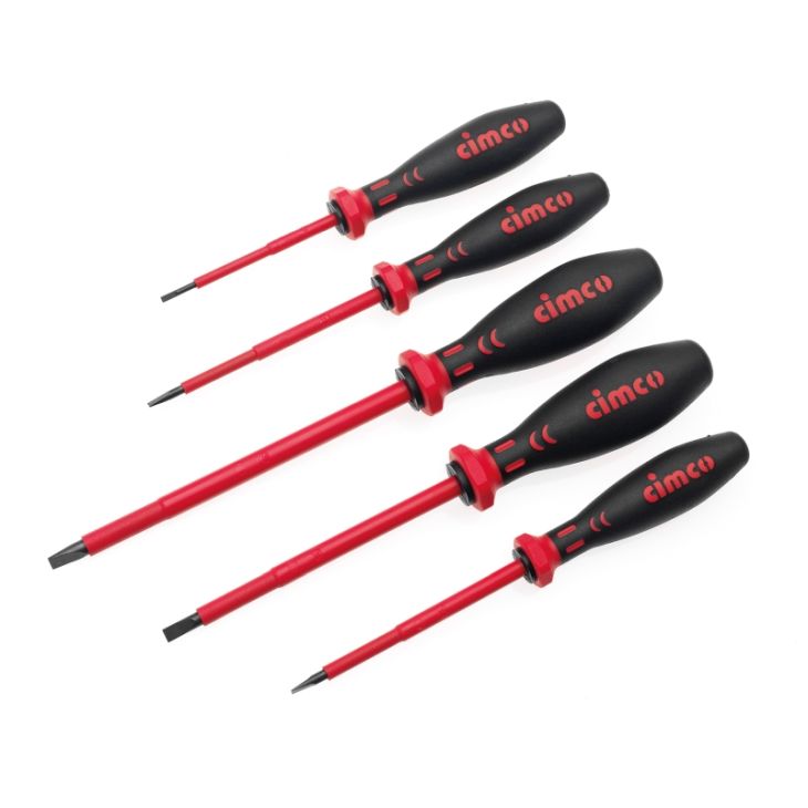 Gereedschap en beschermingsmateriaal - Cimco - Sleufschroevendraaier Set 1000V VDE, 5-delig - 117700
