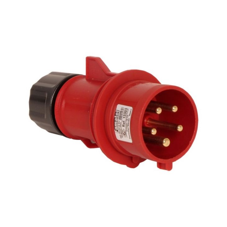 Stekkers, schakelaars en stopcontacten - Famatel - CEE Stekker 32A 5Pol 380V IP44 6h - 13303SPEC