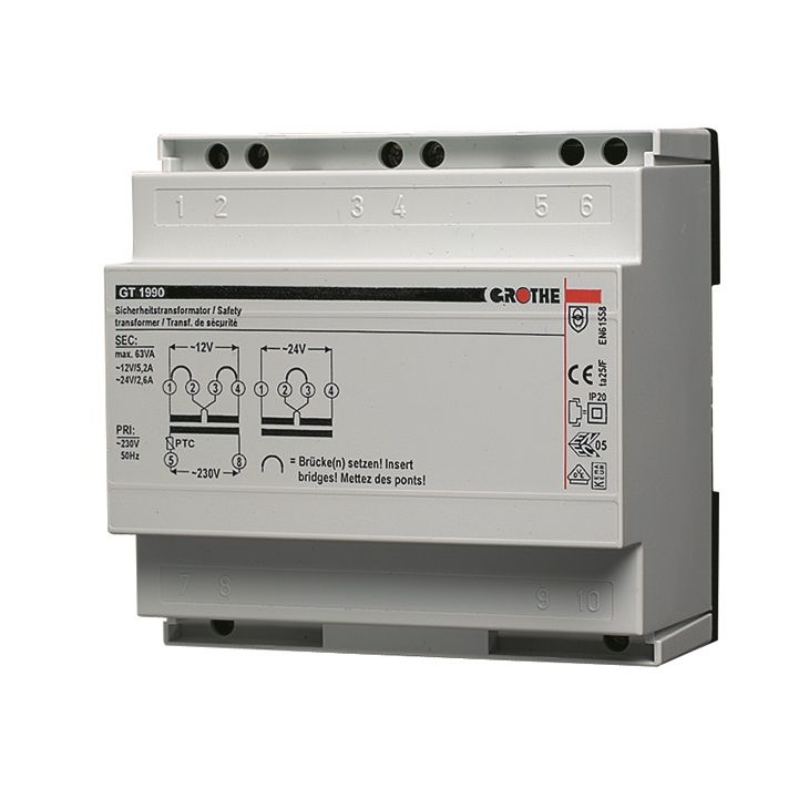 Deurcommunicatie en toegangscontrole - Grothe - GT 1980 Beltransformator GT 12/16/24/32V AC (3,3, 2,5, 1,6, 1,2 A) - 14140