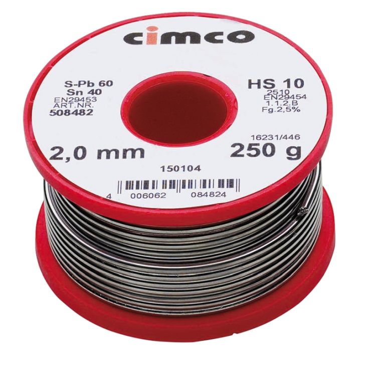 Outils et protection - Cimco - Soudure étain 40% 2305r/2mm/250 - 150104