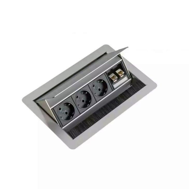 Kantoor elektrificatie en kabelmanagement - Schulte - EVOLINE Fliptop 3x10/16A UTE 2x RJ45 CAT6 - 1593 4200 0400