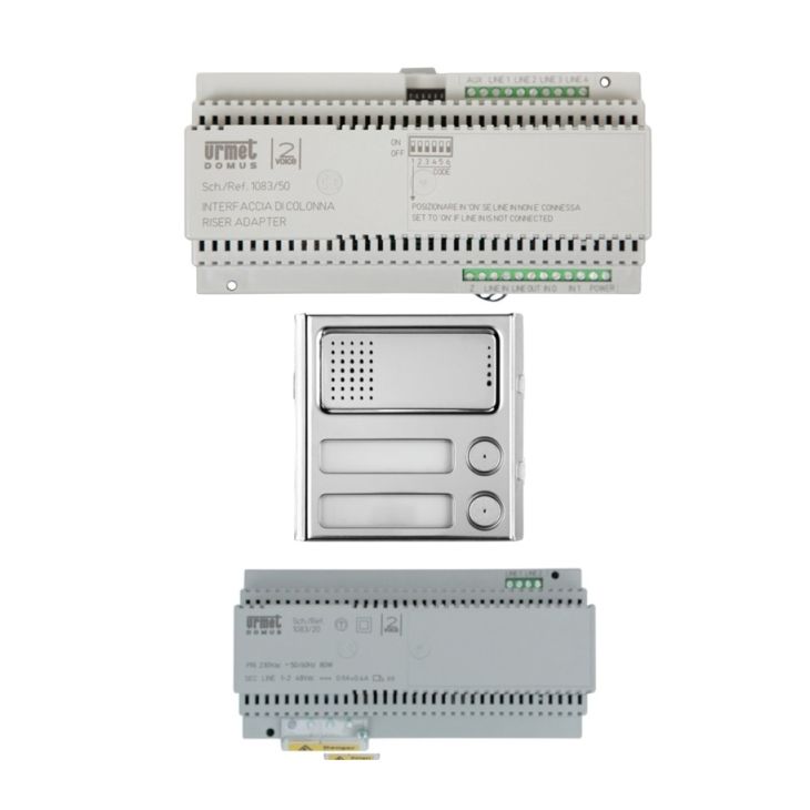 Deurcommunicatie en toegangscontrole - Urmet - 2Voice SSteel basiskit audio stijgleid.1083/20A+1083/50+1083/64 - 1783/709