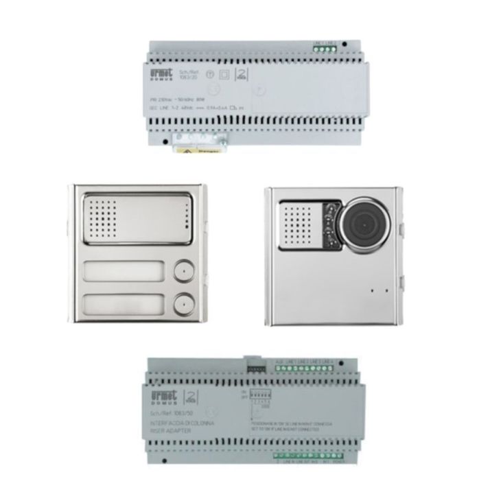 Deurcommunicatie en toegangscontrole - Urmet - 2Voice SSteel basiskit AV stijgleiding 1083/20A+1083/64+1083/50+1758/83 - 1783/719