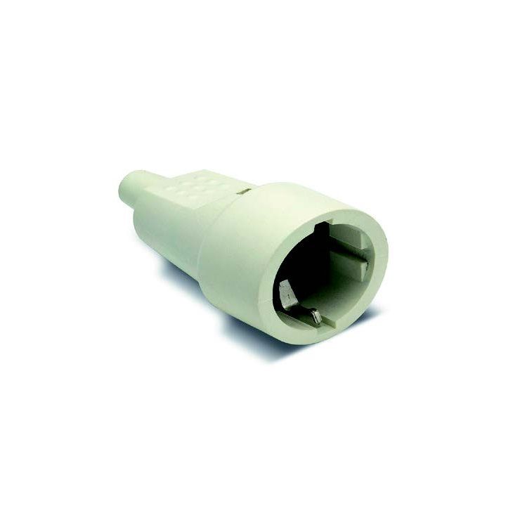 Fiches, interrupteurs et prises de courant - Famatel - Fiche Femelle PVC 10/16A blanc IP20 (SHUKO) - 2106-BBE