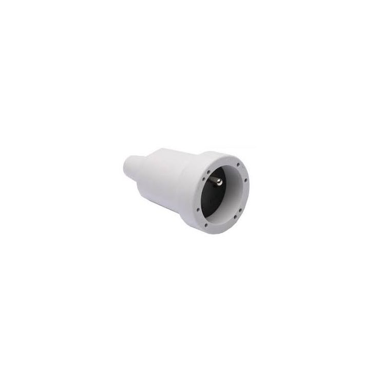 Stekkers, schakelaars en stopcontacten - Famatel - Koppelstekker PVC met kinderbeveiliging 10/16A IP20 wit - 2107-BBE