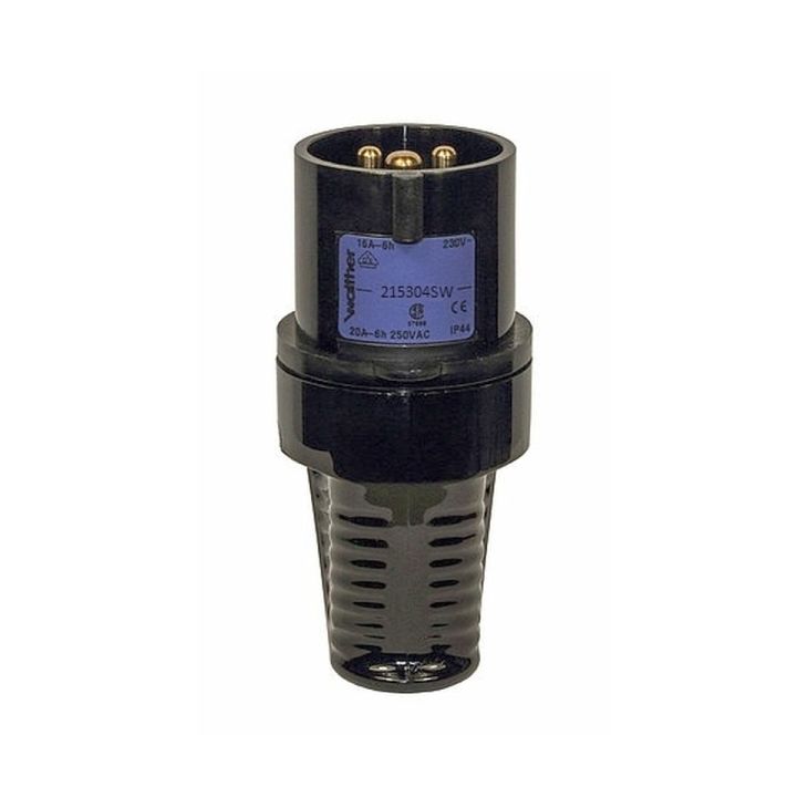 Stekkers, schakelaars en stopcontacten - Walther Werke - CEE Stekker 16A 3P 110V zwart - 215304SW