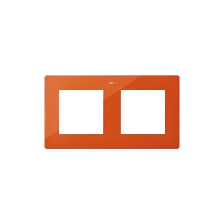 Fiches, interrupteurs et prises de courant - Simon - S24 Plaque de recouvrement double, couleur: corail - 2400620-097
