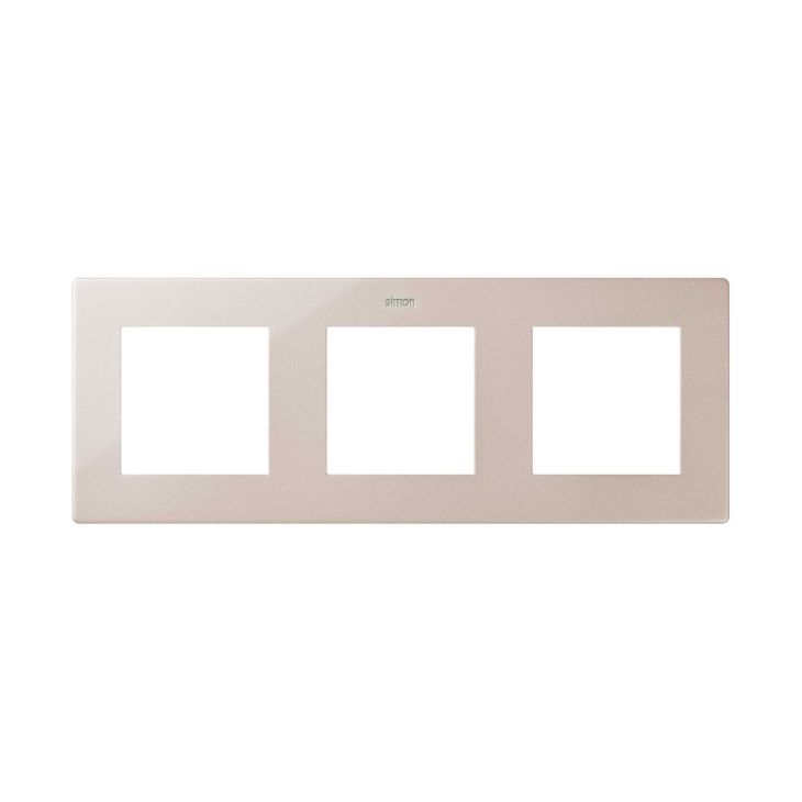 Fiches, interrupteurs et prises de courant - Simon - S24 Plaque de recouvrement triple, couleur: champagne - 2400630-034