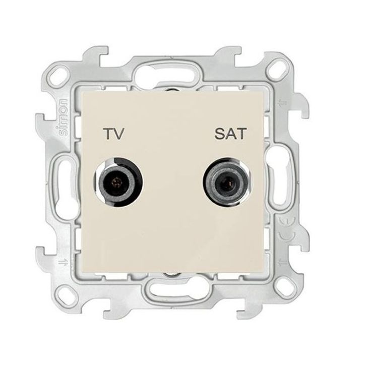 Stekkers, schakelaars en stopcontacten - Simon - S24 Stopcontact TV-SAT enkel Interkabel/Telenet ivoor - 2410490-031