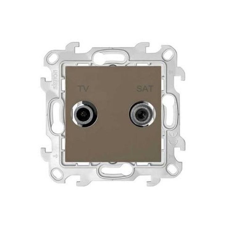 Fiches, interrupteurs et prises de courant - Simon - S24 Prise TV-SAT unique interk/telenet, couleur: taupe - 2410490-088