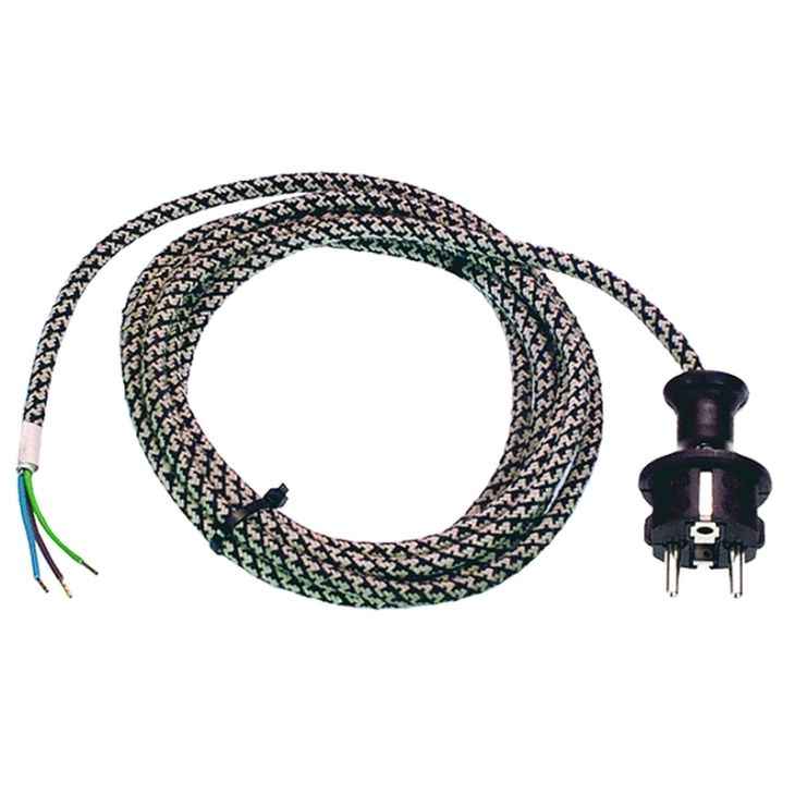 Électrification des bureaux et gestion des câbles - Bachmann - Câble de connexion fer enduit textile 3 m H03RT-F 3G1.0mm² - 313.176