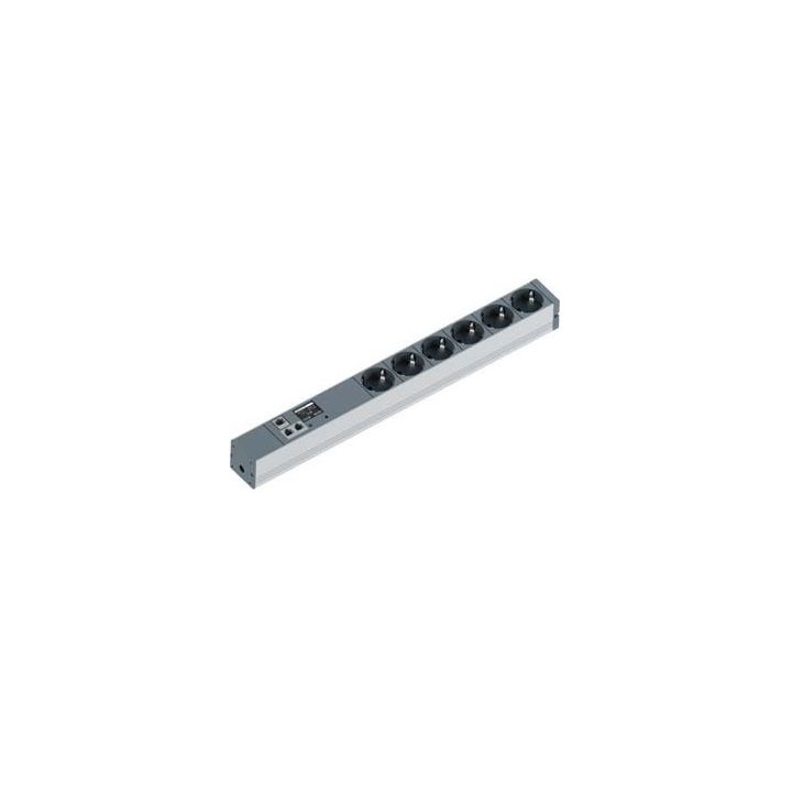 Kantoor elektrificatie en kabelmanagement - Bachmann - 19 1HE 6x C13 2x C19 Monitored TCP/IP 2m (SHUKO) - 329.3011