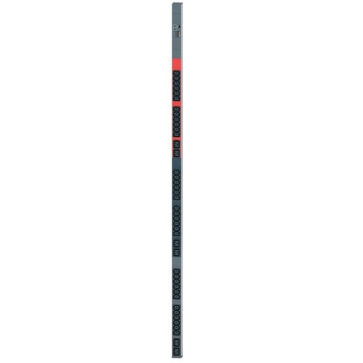 Kantoor elektrificatie en kabelmanagement - Bachmann - ALU 1HE 36x C13 6x Stopcontacten Monitor TCP/IP met kabel 3m CEE16A 3 phase (SHUKO) - 329.3012