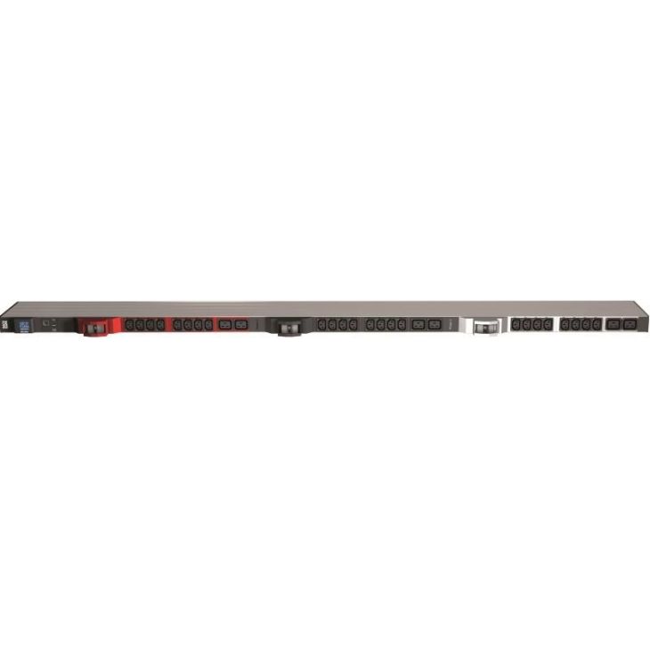 Kantoor elektrificatie en kabelmanagement - Bachmann - ALU 1HE 24x C13 6x C19 6x LS met kabel 3m CEE Monitored - 329.604