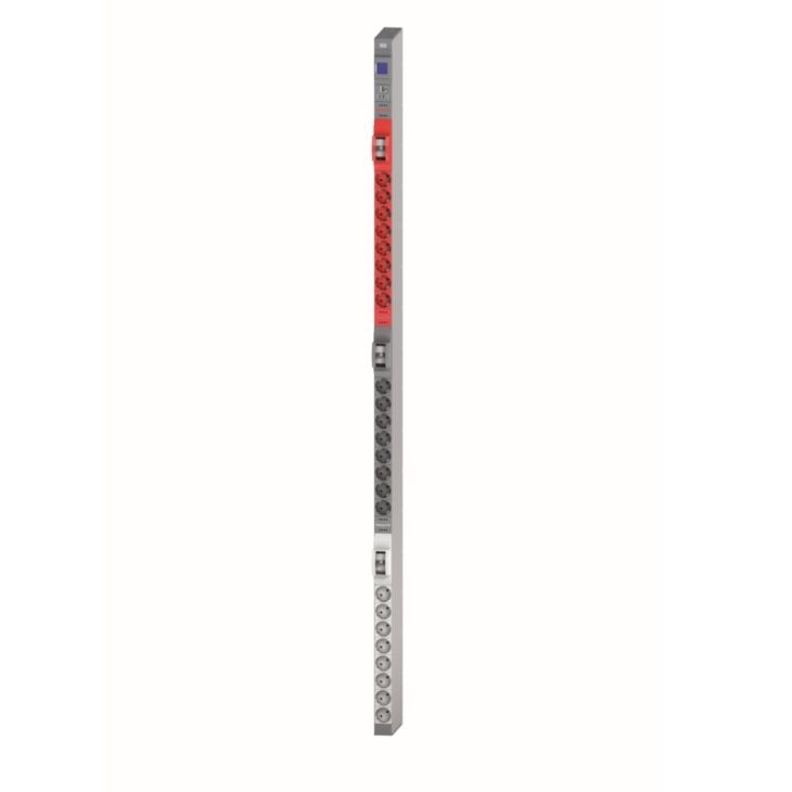 Kantoor elektrificatie en kabelmanagement - Bachmann - ALU 1HE 24x Stopcontacten met kabel 3m CEE Managed (SHUKO) - 329.802