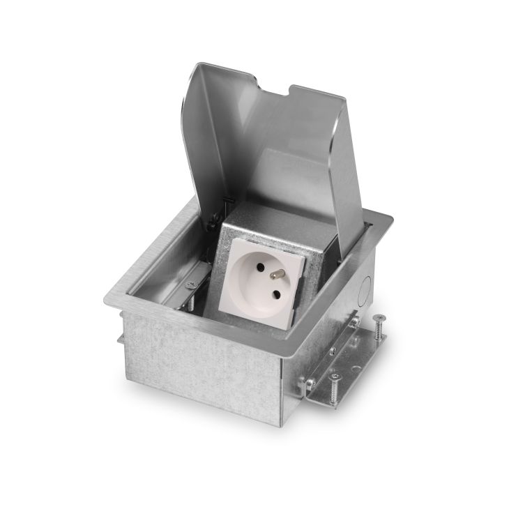 Électrification des bureaux et gestion des câbles - OCS - SERVICEBOX 3.0® - couvercle en acier inoxydable - 1x UTE - 33.92.156
