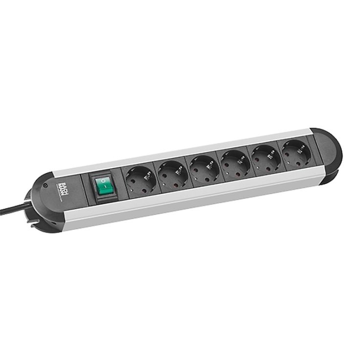 Électrification des bureaux et gestion des câbles - Bachmann - PRIMO 6x Schuko 1x Interrupteur 1,75 m - 330.071