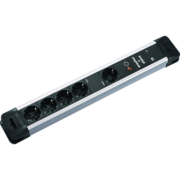 Kantoor elektrificatie en kabelmanagement - Bachmann - CONNECTUS 4+1x Stopcontatcten master slave met kabel 2m (SHUKO) - 330.106