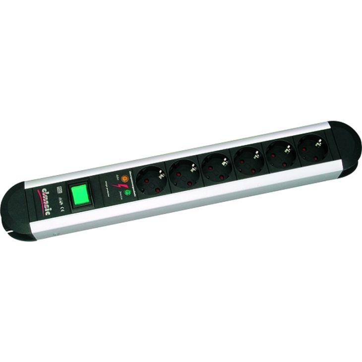 Kantoor elektrificatie en kabelmanagement - Bachmann - PRIMO Stopcontacten 1x Overspanningsbeveiliging 1x Schakelaar met kabel 1,75m (SHUKO) - 331.013