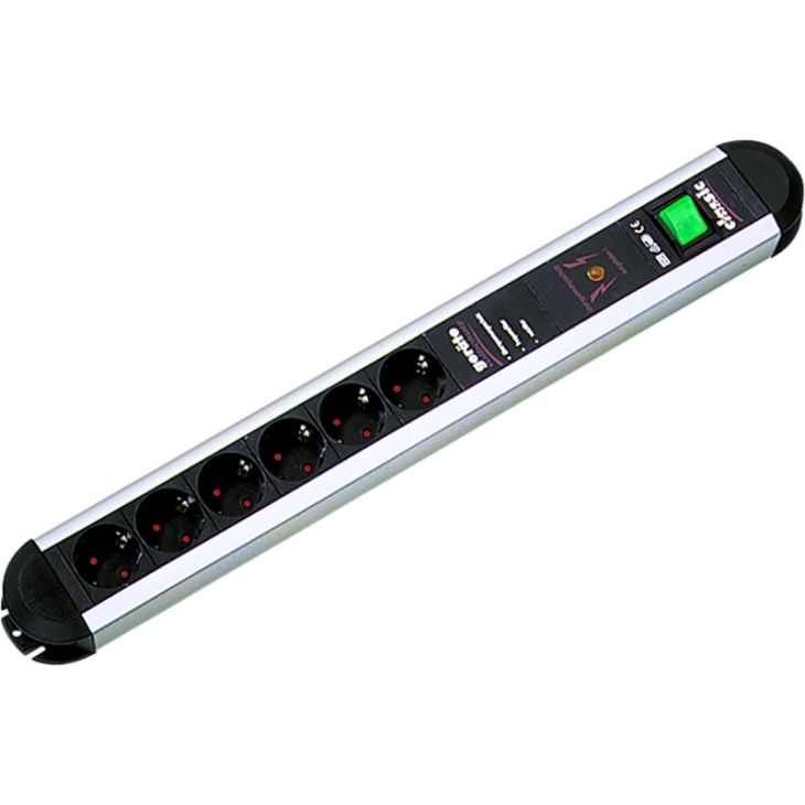 Électrification des bureaux et gestion des câbles - Bachmann - PRIMO 6x protection contre les surtensions Schuko 1x interrupteur 1,75 m - 331.071