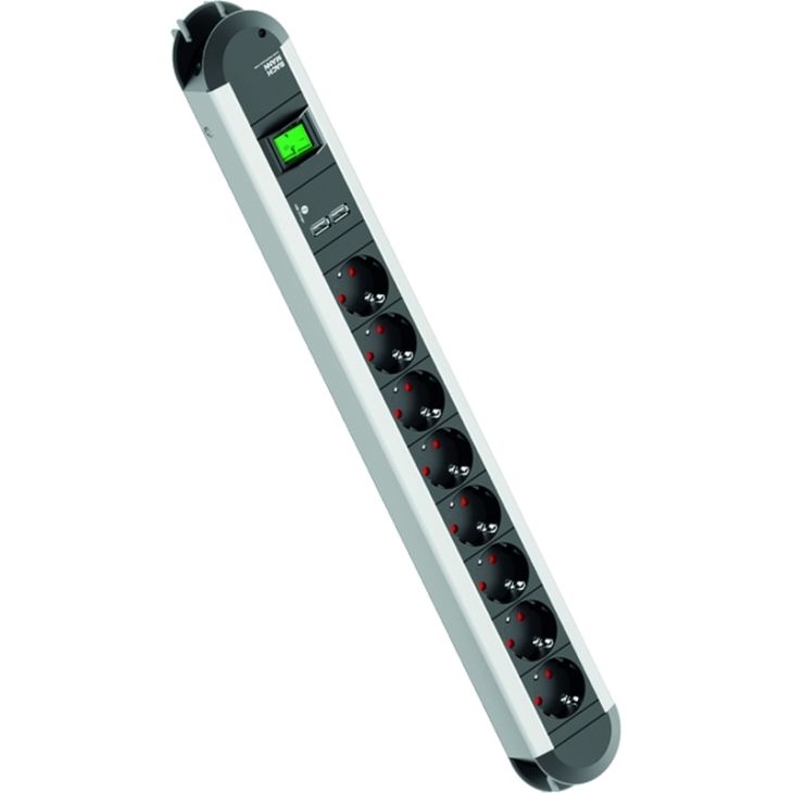 Kantoor elektrificatie en kabelmanagement - Bachmann - PRIMO 8x Stopcontacten 1x Schakelaar 1x USB (SHUKO) - 331.154