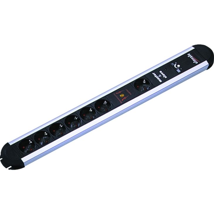 Électrification des bureaux et gestion des câbles - Bachmann - PRIMO 6+1x Schuko maître esclave parasurtenseur 1,75 m - 333.071