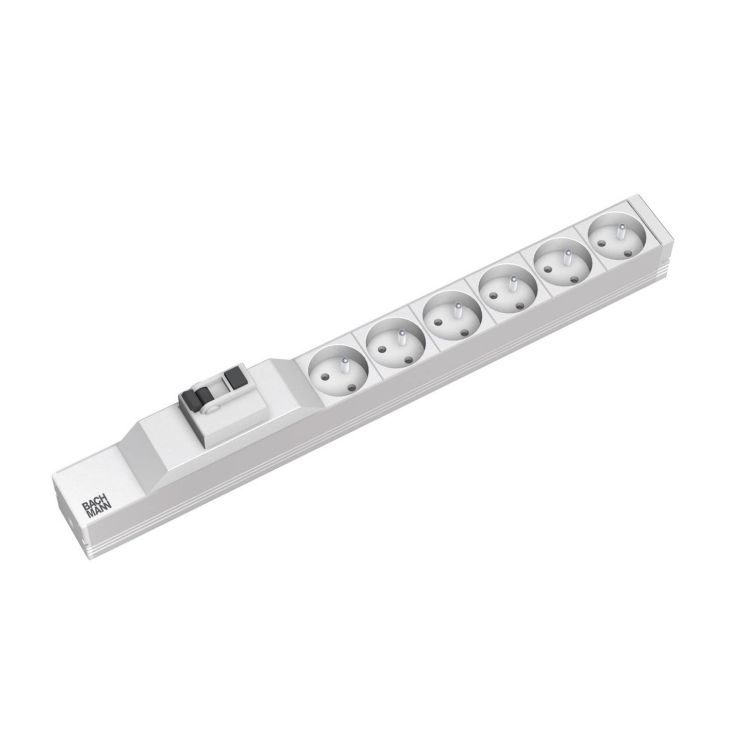 Électrification des bureaux et gestion des câbles - Bachmann - 19" 1HE 6x UTE 1x Différentiel 25A avec câble - 333.4065