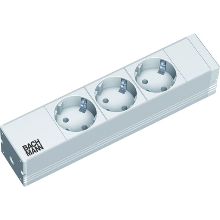 Électrification des bureaux et gestion des câbles - Bachmann - 10 1HE 3x Schuko 2m 208mm - 333.417
