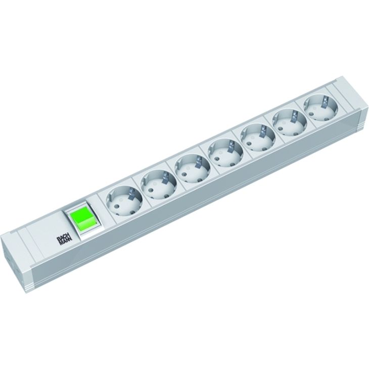 Kantoor elektrificatie en kabelmanagement - Bachmann - 19 PVC 7x Stopcontacten 1x Schakelaar met kabel 2m (SHUKO) - 333.600