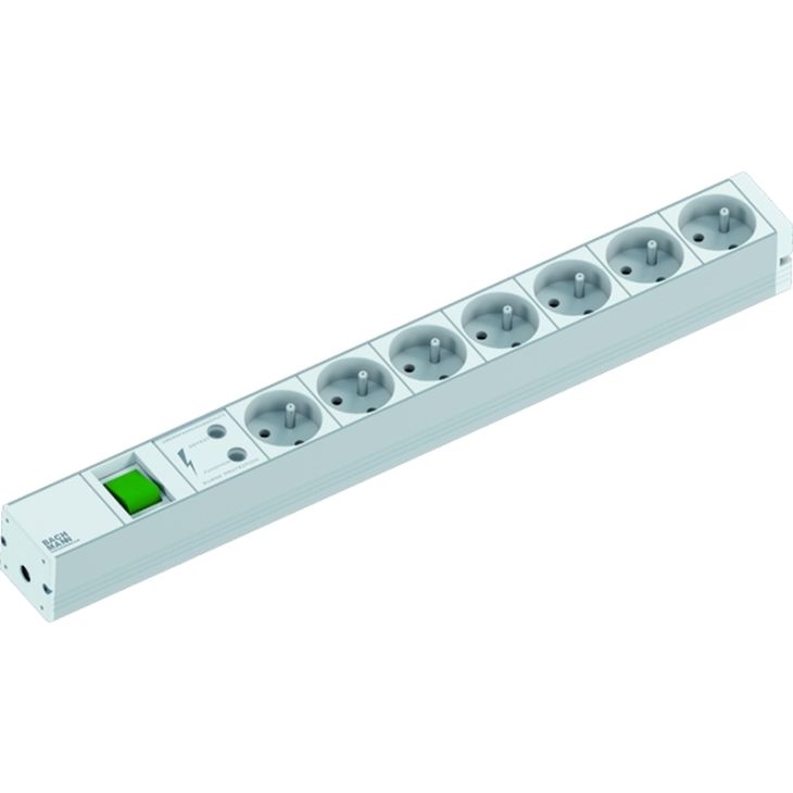Kantoor elektrificatie en kabelmanagement - Bachmann - 19 1HE 7x UTE 1x Schakelaar 1x Overspanningsbeveiliging - 333.838