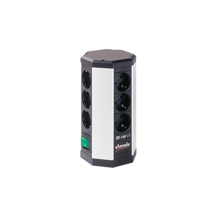 Kantoor elektrificatie en kabelmanagement - Bachmann - COMPACT 12x Stopcontacten 1x Schakelaar met kabel 1,75m (SHUKO) - 334.001