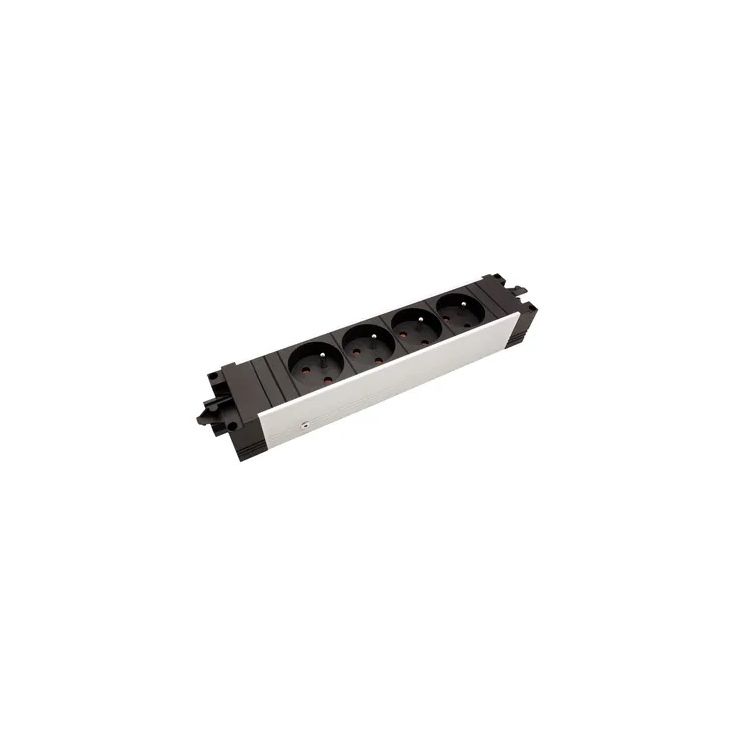 Kantoor elektrificatie en kabelmanagement - Bachmann - STEP ALU Powerstrip 4 modulen 4x UTE GST18i3 - 336.046