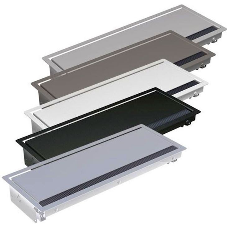 Kantoor elektrificatie en kabelmanagement - Bachmann - CONI inbouwraam 4 modulen inox - 338.0089