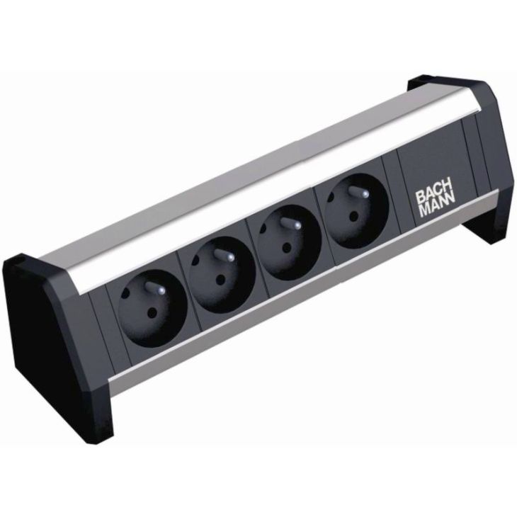 Kantoor elektrificatie en kabelmanagement - Bachmann - DESK1 ALU 4x UTE GST18i3 in/out 3m 3G1.5+ bevestigingset - 339.0506