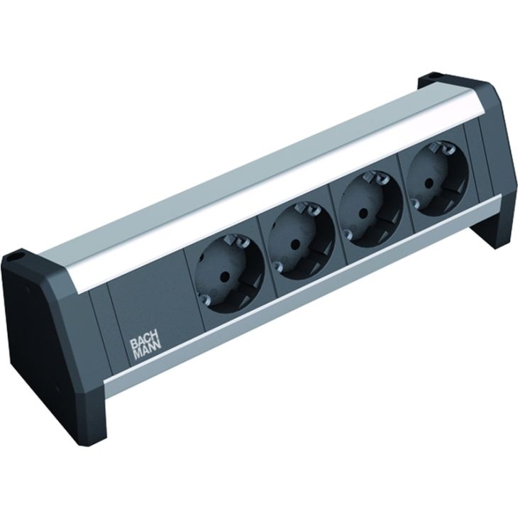 Kantoor elektrificatie en kabelmanagement - Bachmann - DESK1 4x Stopcontacten 3m (SHUKO) - 339.1000
