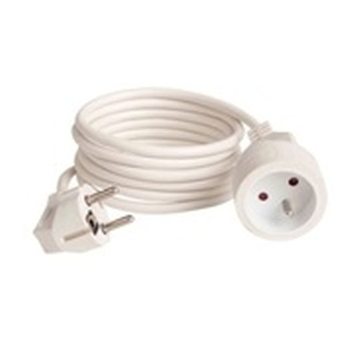 Matériel pour le chantier et l'atelier - Bachmann - Cordon rallonge 10m H05VV-F 3G1.5 Blanc - 341.211