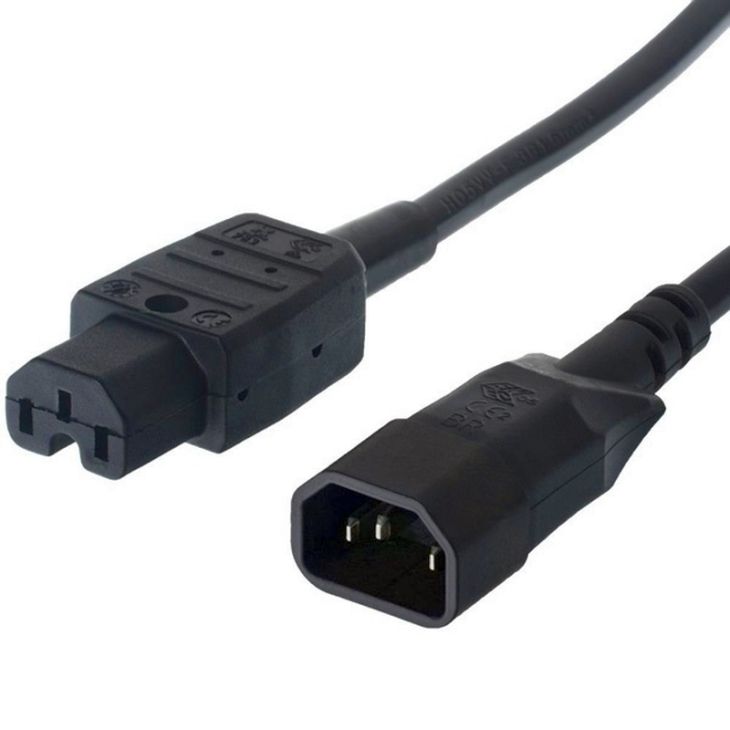 Kantoor elektrificatie en kabelmanagement - Bachmann - IEC - hete apparaat aansluitkabel, C14/C15 2m zwart - 356.1240