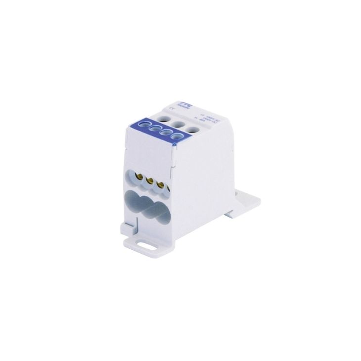 Installatiemateriaal - Verdeelblok, 1-polig, 80A, 7 connecties, blauw - 38049N