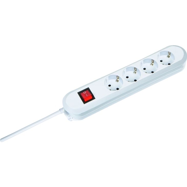 Électrification des bureaux et gestion des câbles - Bachmann - SMART 4x Schuko blanc 1x Interrupteur - 381.230K