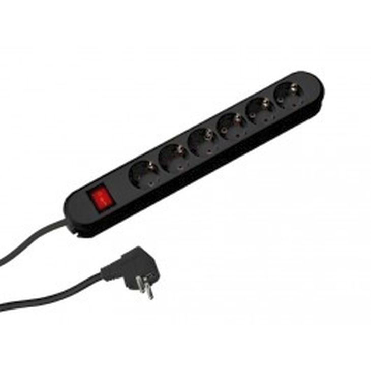 Électrification des bureaux et gestion des câbles - Bachmann - SMART 6xUTE Noir Protect.Surtent. 1xInterup. 3m (381.2507K) - 381.2507K