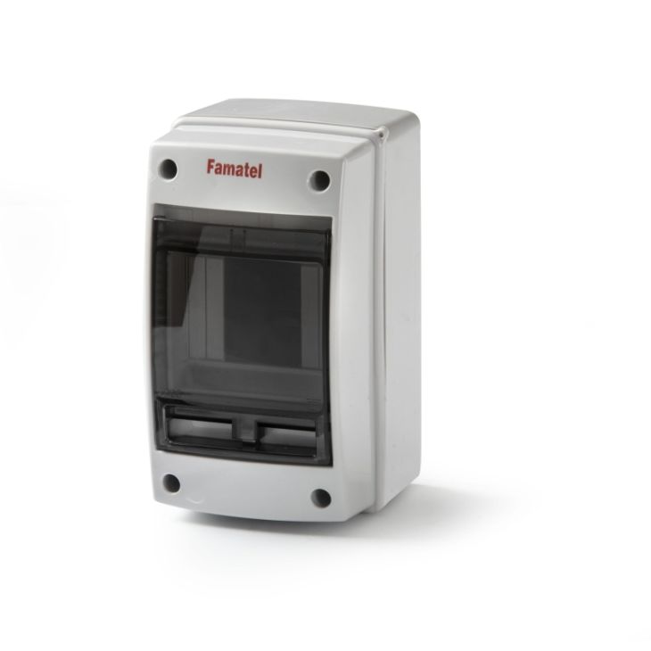 Installatiemateriaal - Famatel - Acqua IP65 - Compacte verdeelkast 1 x 4 modules - met klem - 3902-TBE