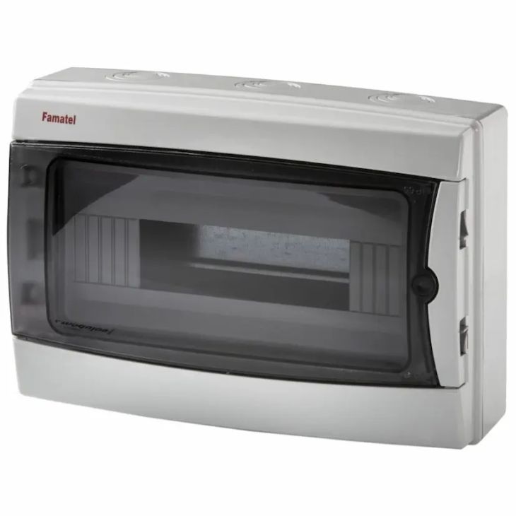Installatiemateriaal - Famatel - Acqua IP65 - Verdeelkast 1 x 12 modules - 3912-T
