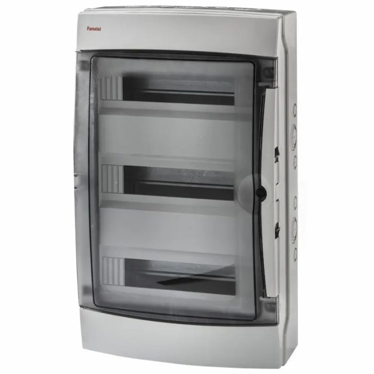 Installatiemateriaal - Famatel - Acqua IP65 - Verdeelkast 3 x 14 modules - 3942-T